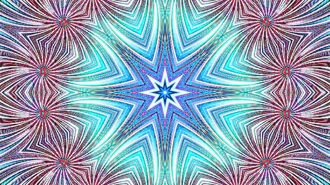 hermoso caleidoscopio abstracto que brilla, una luz radiante que regula los movimientos sutiles