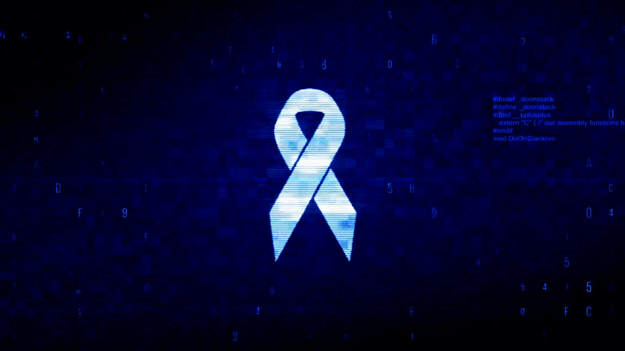 리본 기호 디지털 픽셀 노이즈 오류 애니메이션