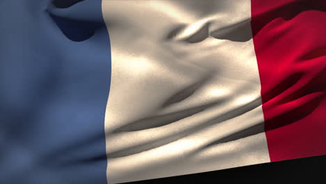 generación digital de la bandera de francia agitando