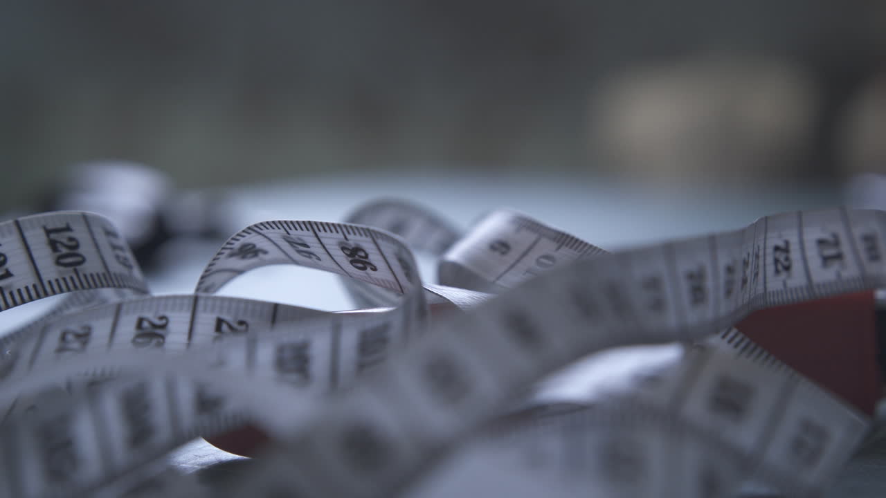 progettista professionista mette il nastro bianco misura vista ravvicinata