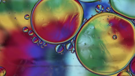 abstract colorido alimentos gotas de aceite burbujas y esferas que fluyen