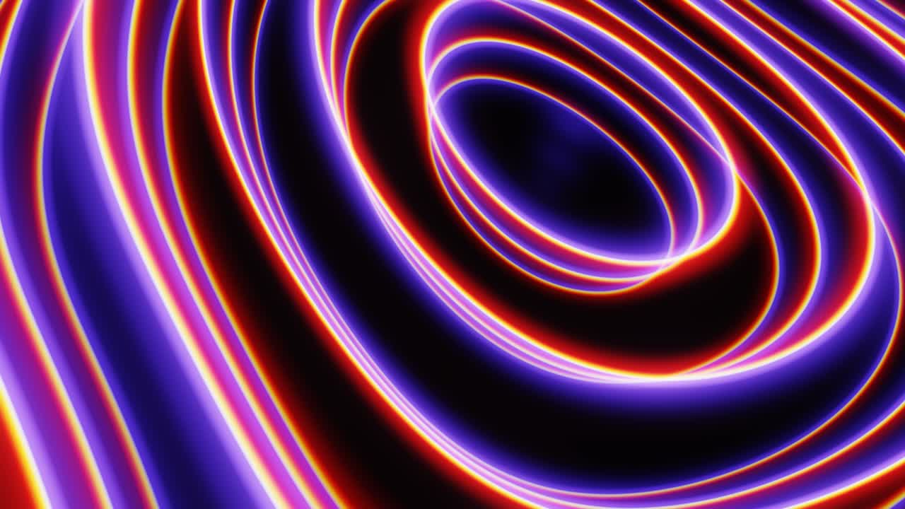 Neon divergent from the center of the wave