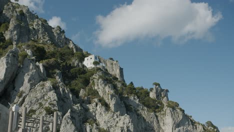 wide shot of a traditional white house in capri, in italy