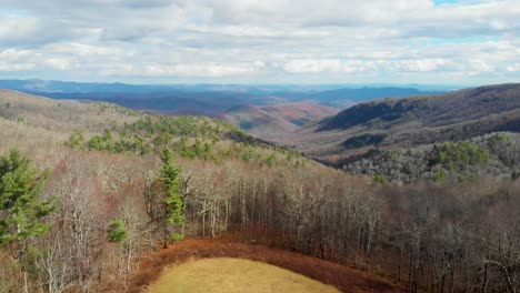 4k aerial drone video of lost cove cliffs on blue ridge parkway near linville, nc