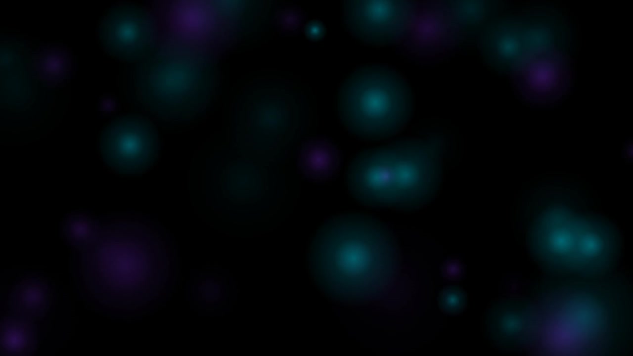 Abstract Background with Floating Teal and Purple Bokeh Lights