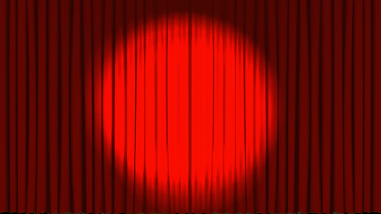 비디오가 있는 커튼과 lcd 화면