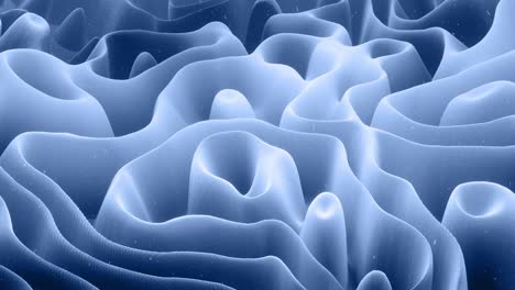 hermosa superficie 3d abstracta con chispas de brillo, ondas 3d abstractas se ejecutan en la superficie en bucle. gradiente gris negro, material mate suave con brillo interno ligero. animación 4k suavemente