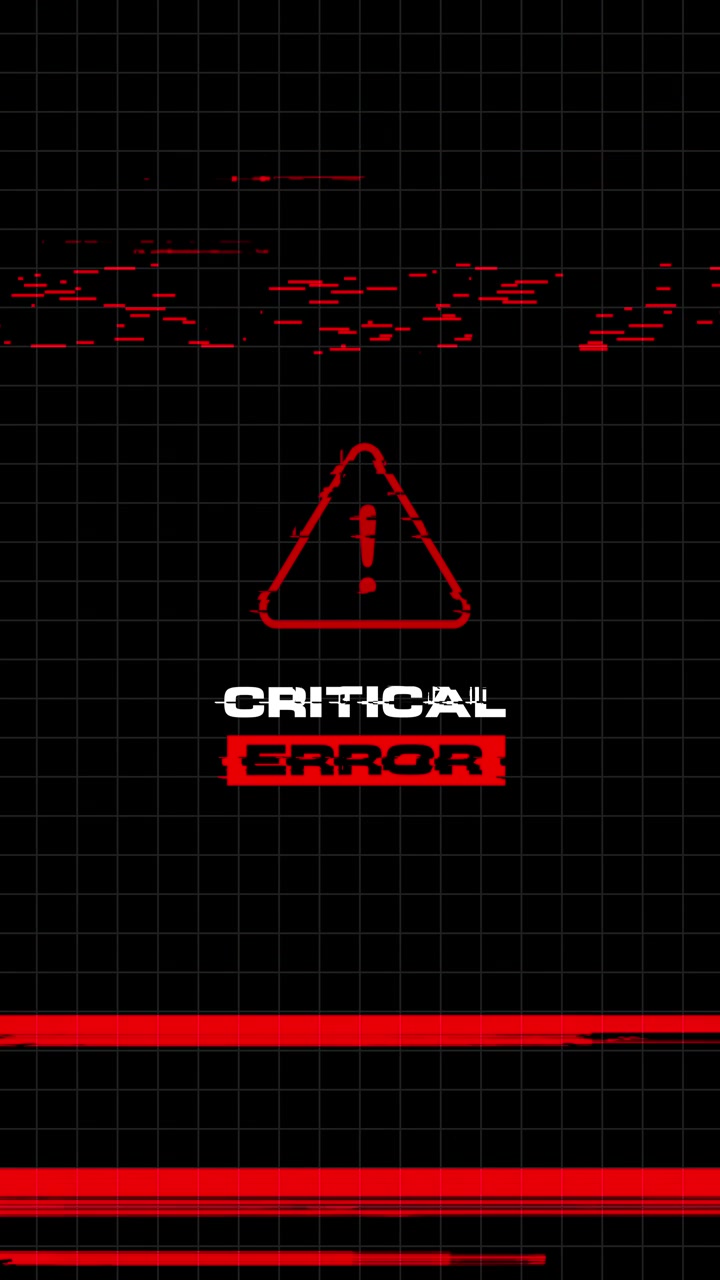Critical Error Message with Digital Glitch Effect