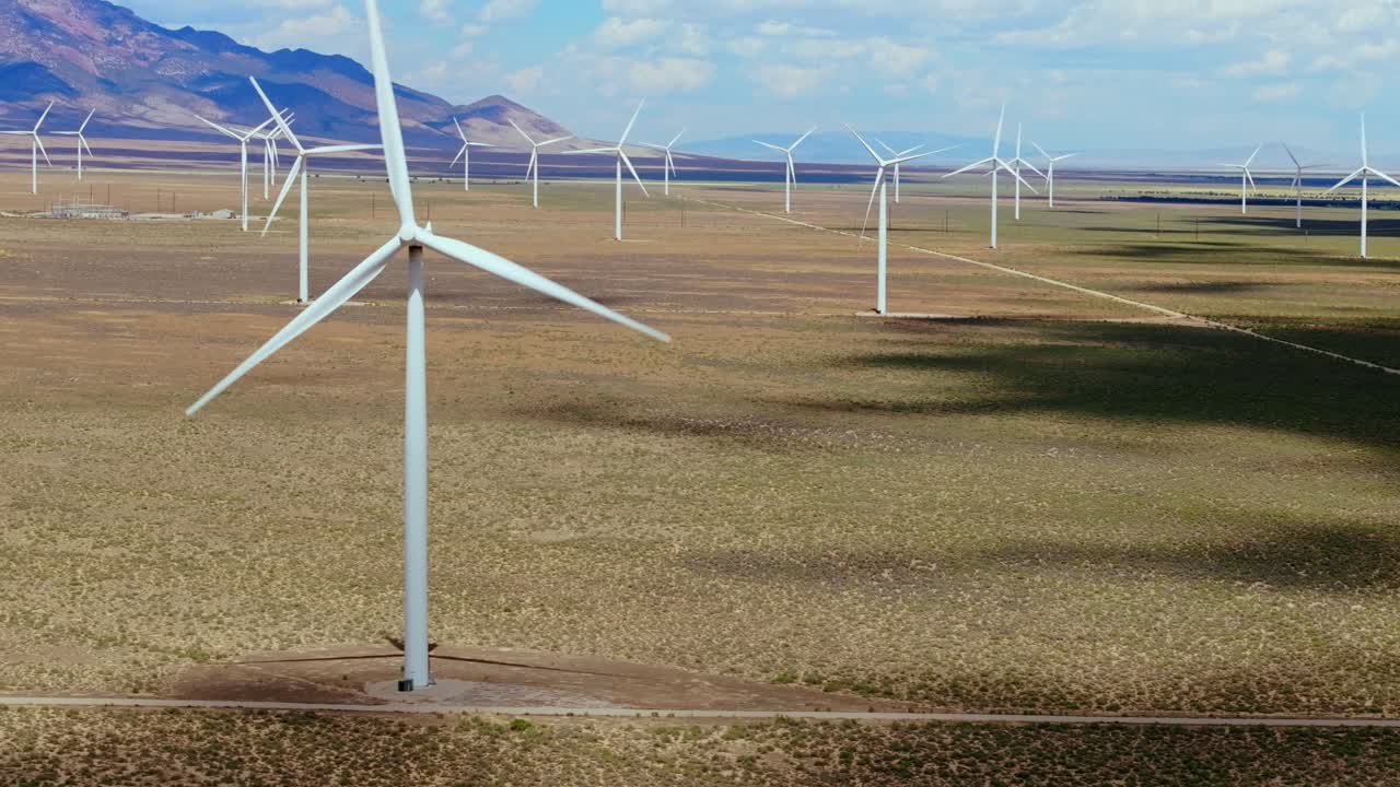Wind turbines in Nevada desert symbolize clean energy innovation