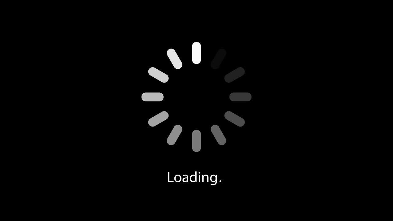Loading Circle Icon Animation on Black Background. 4K Video Loopable Preloader