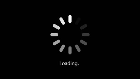 loading circle icon animation on black background. 4k video loopable preloader