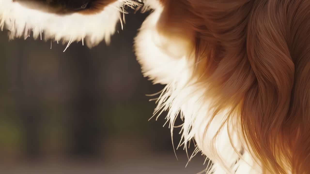 Close-up of golden retriever fur