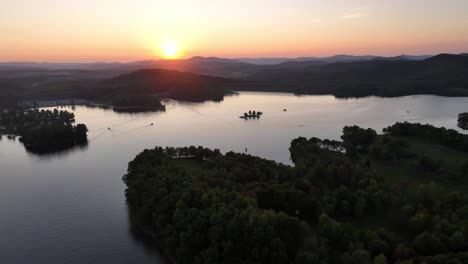 aerial pullout over summersville lake west virginia