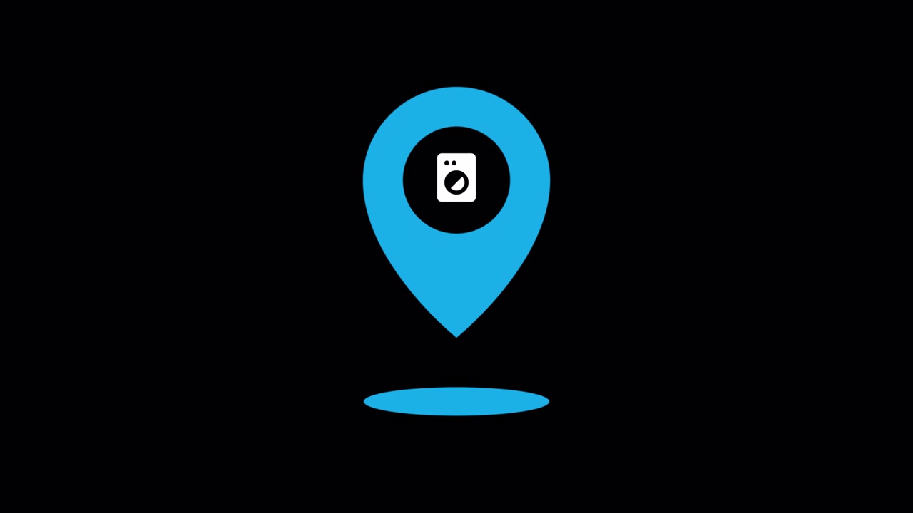 Animated Laundry Service Location Pin