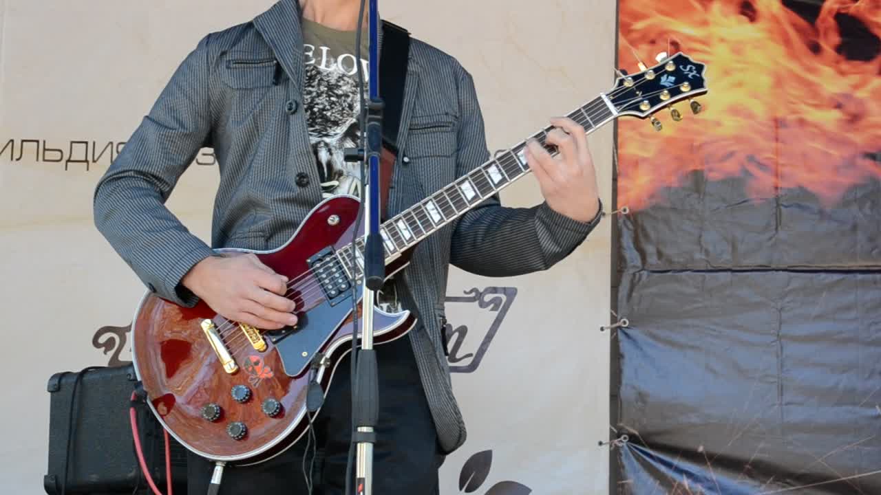 Rock concert. Shooting in the summer