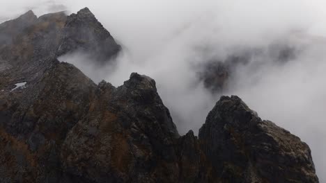 aerial view of segla mountain above the sky, norway during summer