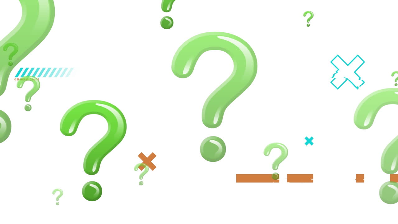 Animation of question marks on white background