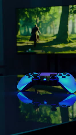 gaming controller in a home setting