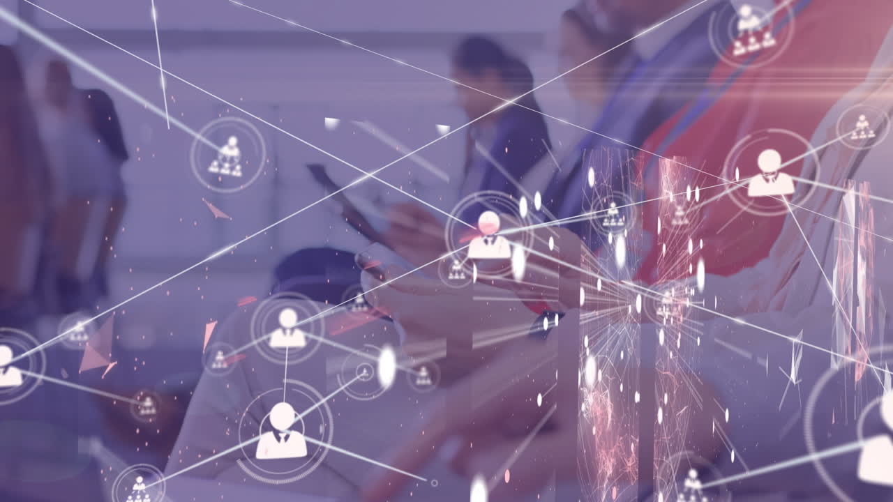 animación del procesamiento de datos financieros en un grupo de empresarios