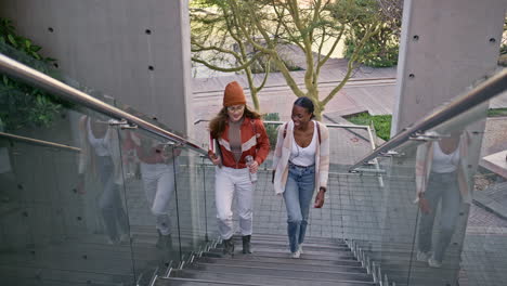 students walking on stairs outdoors