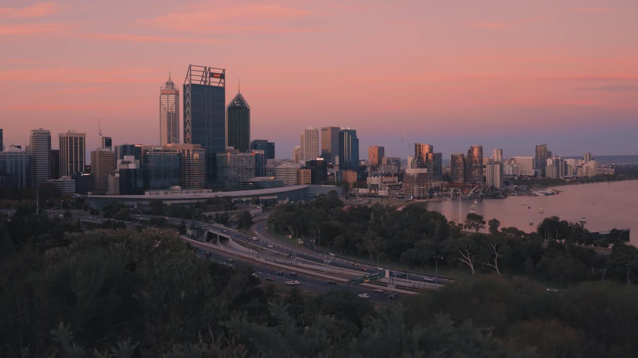 australia - puesta de sol de la ciudad de perth