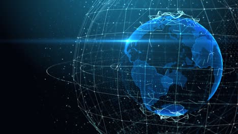 el planeta tierra digital hud partículas girando animación de bucle con alfa.