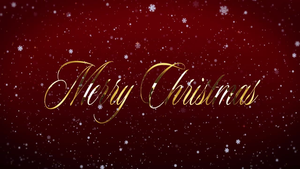 눈이 내리는 크리스마스 축하 문자의 애니메이션