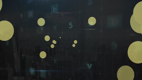 animación de puntos que se mueven sobre el escaneo, virus detectado sobre fondo negro