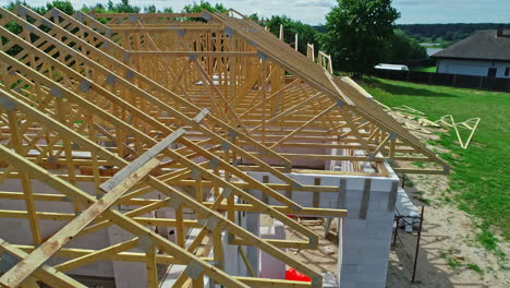 aerial view of a house construction