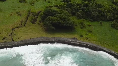 Avión-No-Tripulado-Aéreo-Pan-Abajo-Verde-Bosque-Hawaii