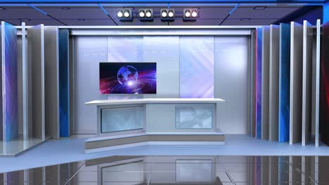fondo de estudio de noticias virtuales en 3d, bucle