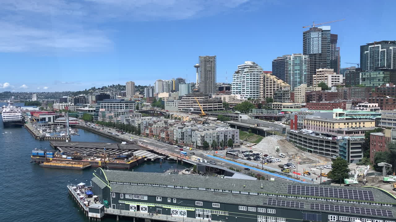 Stunning View of Seattle Waterfront and Skyline