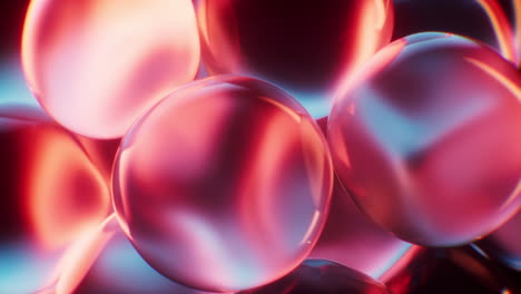 Transparent neon bubbles background, 3d rendering