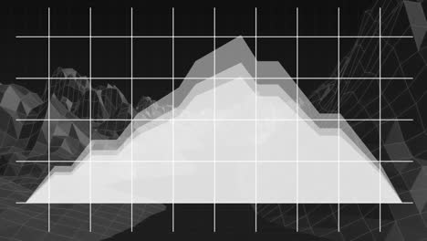 gráfico de montaña digital creciendo en un fondo digital