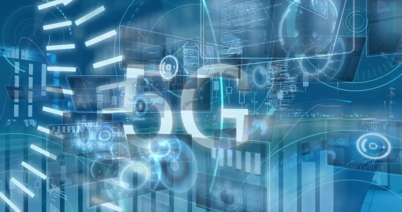 Digital 5G Network Technology Concept with Data Visualization