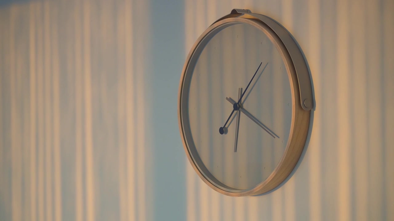 Minimalist Wall Clock Hanging on a Textured Wall