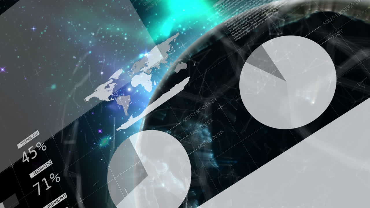 지구를 회전시키는 데이터 처리의 애니메이션