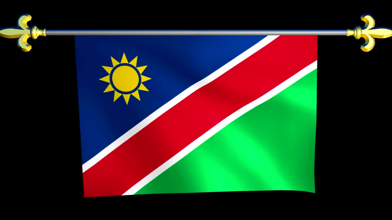 gran bandera animada en bucle de namibia