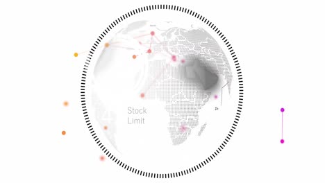 animation of network of connections over spinning globe against grey background