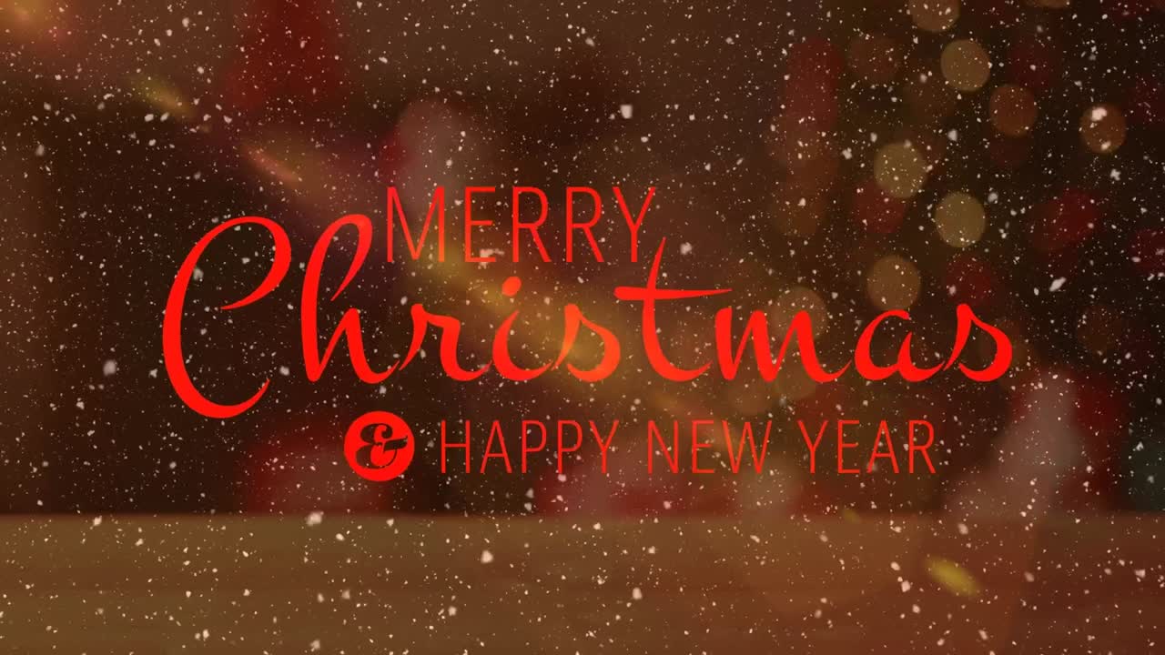 눈이 내리는 메리 크리스마스 텍스트의 애니메이션