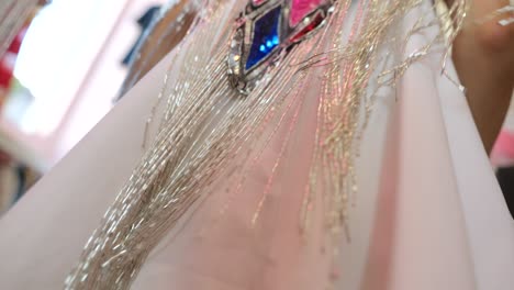 sequin and bead embellished garments