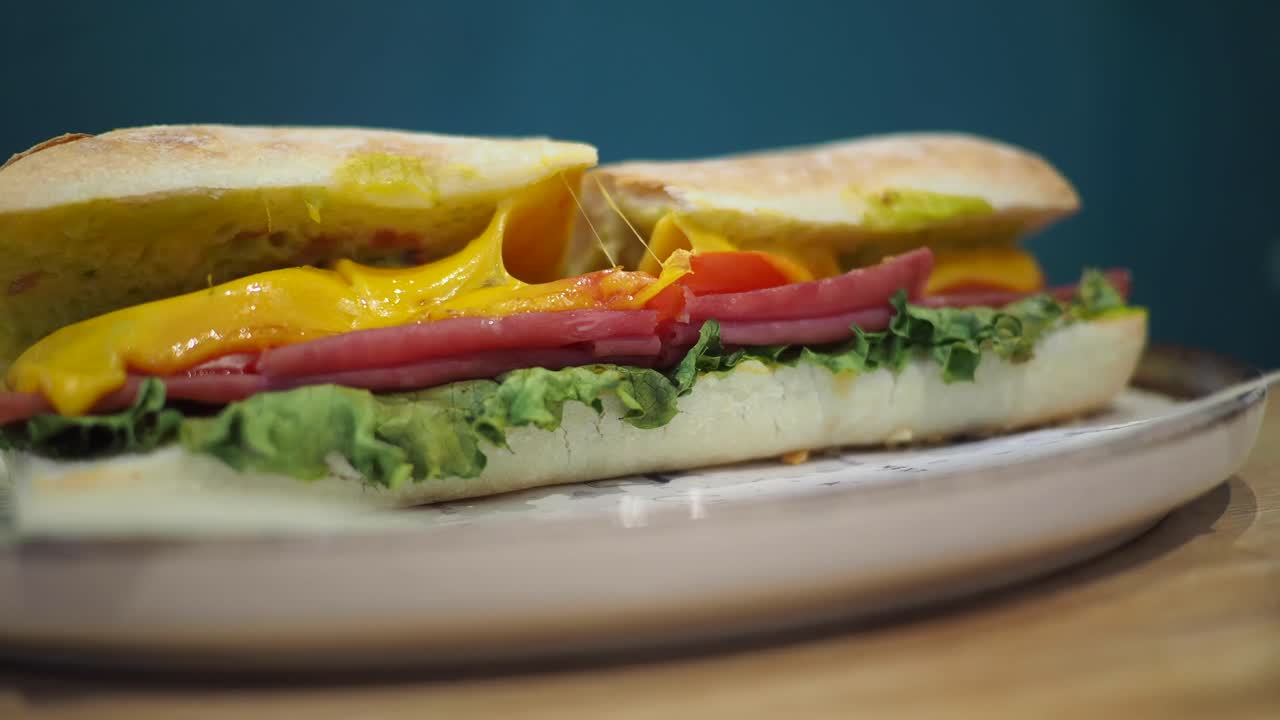 Primo piano di un delizioso sandwich