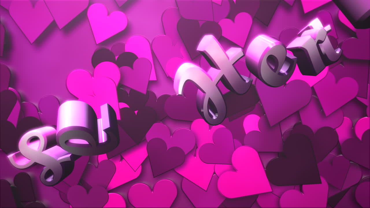 발렌타인 데이 9에 달콤한 하트 텍스트 및 모션 로맨틱 하트