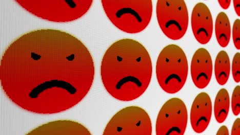 angry sad smile icons pixel screen animated background