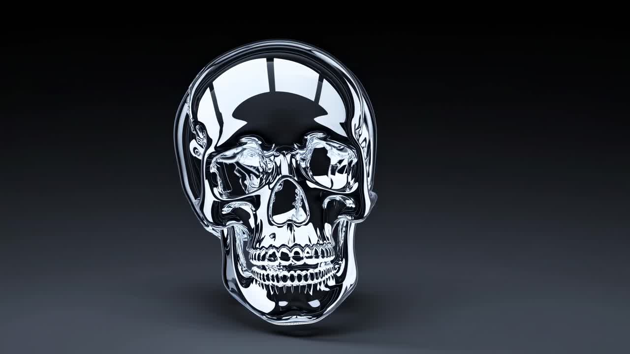 Glass Skull 3D Rendering