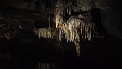 stalactites in grottes de han cave in belgian ardennes