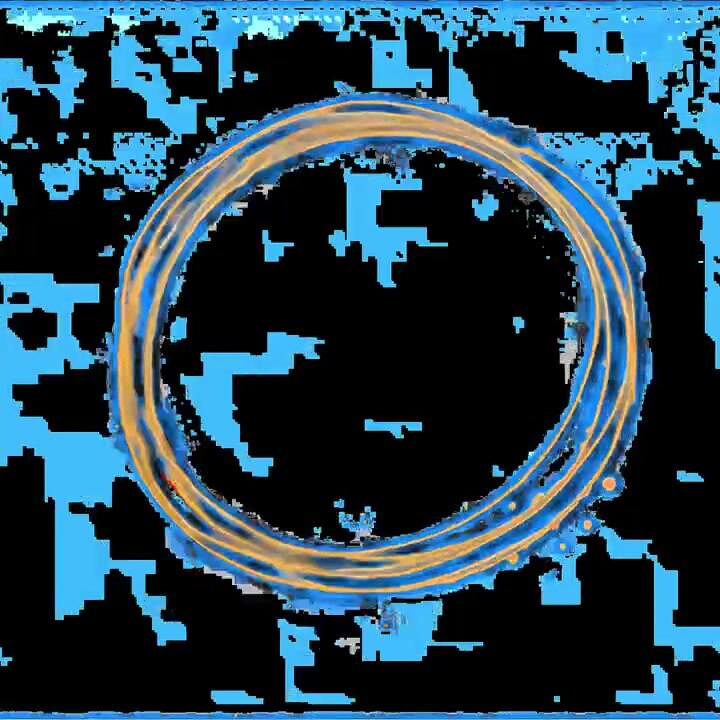 Abstract Glowing Golden Ring Rotating in Space