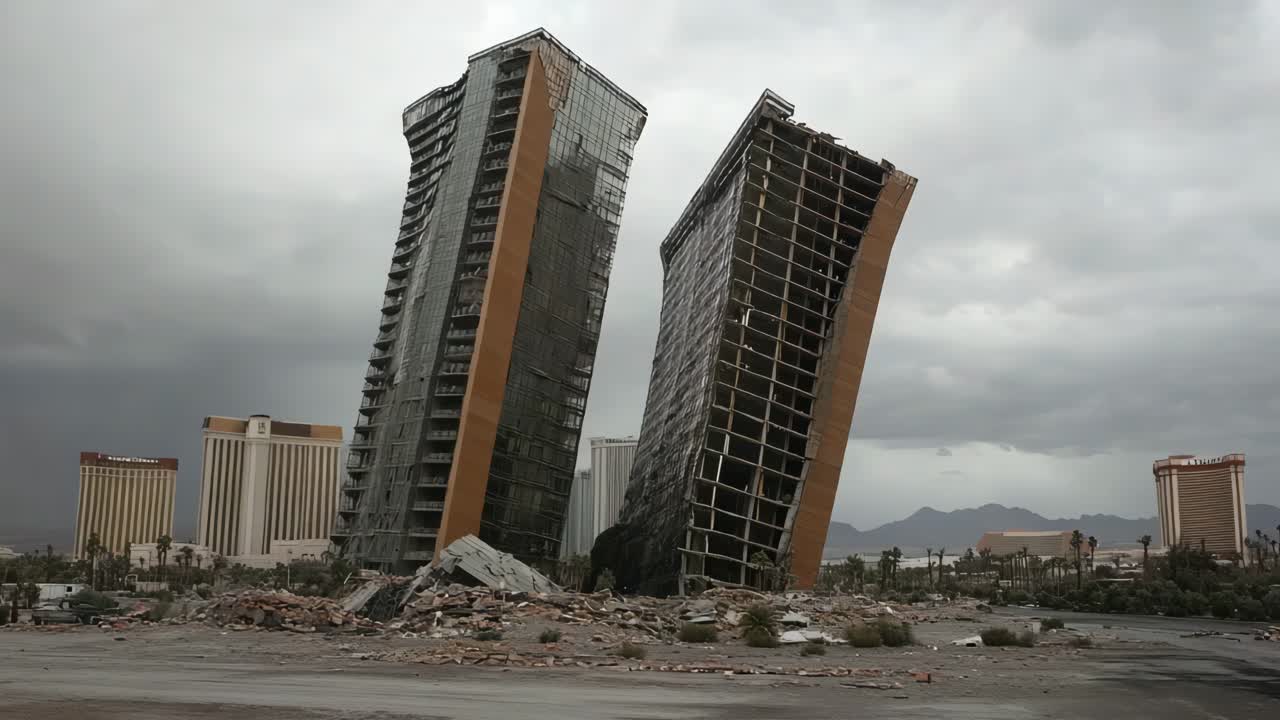 Collapsed High-Rise Buildings in Urban Area