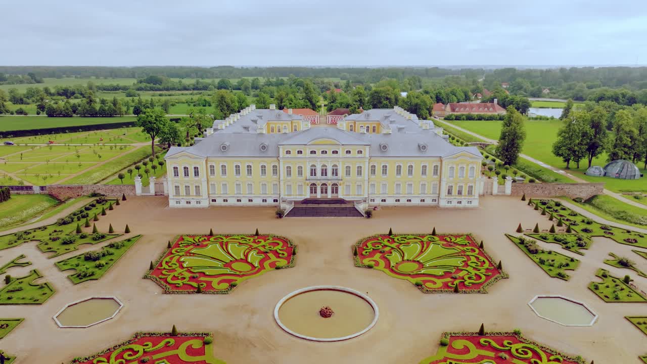 Rundale Palace summer residence with baroque architecture in Europe