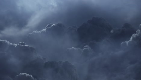 4k thunderstorm, thick cloud surface in the sky